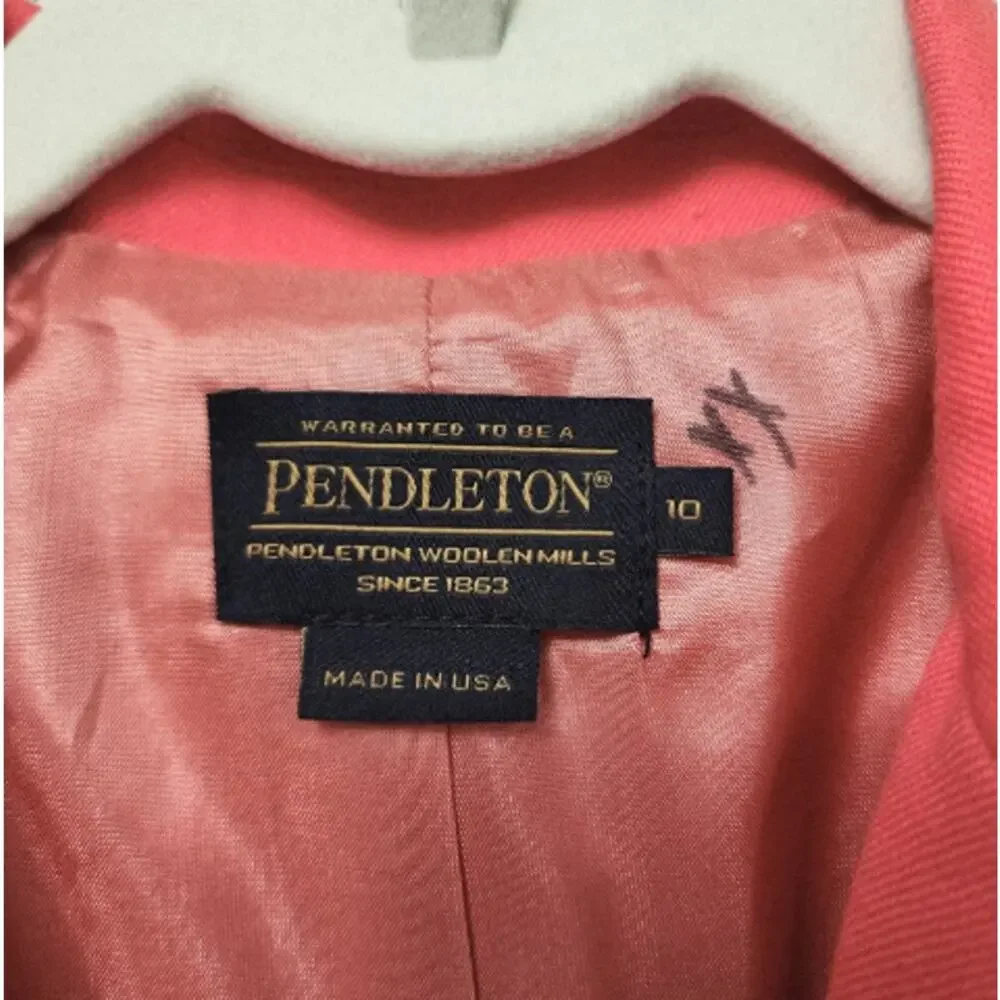 Pendleton 100% Virgin Wool Coral Color Blazer Size 10
